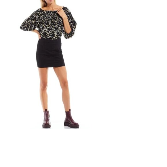 Free People Intimately Dessa Floral Print Body Suit Black Combo Medium - Picture 5 of 9